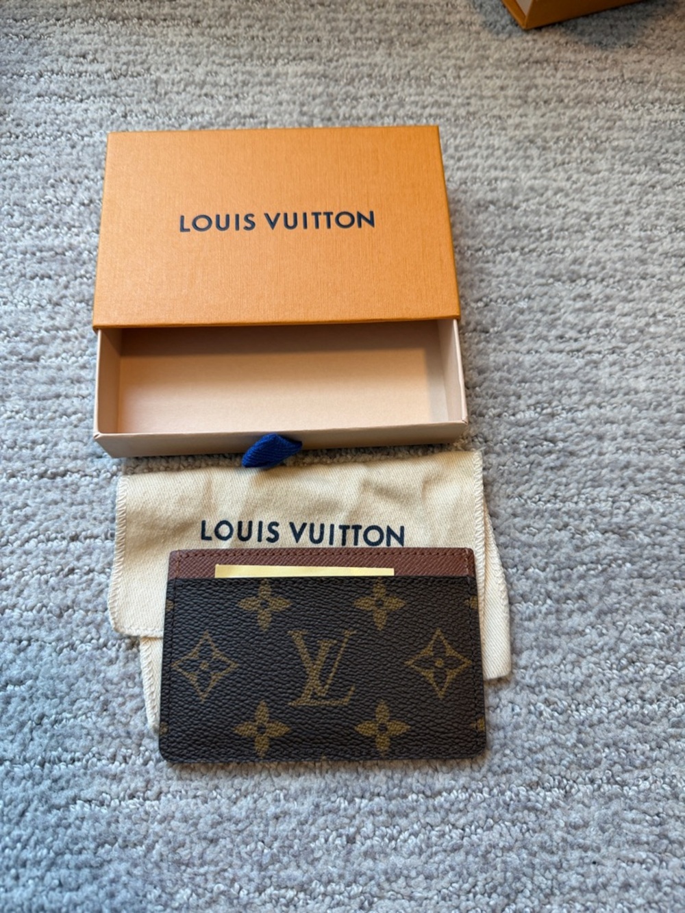 Louis Vuitton Monogram Canvas Card Holder in Brown and Tan